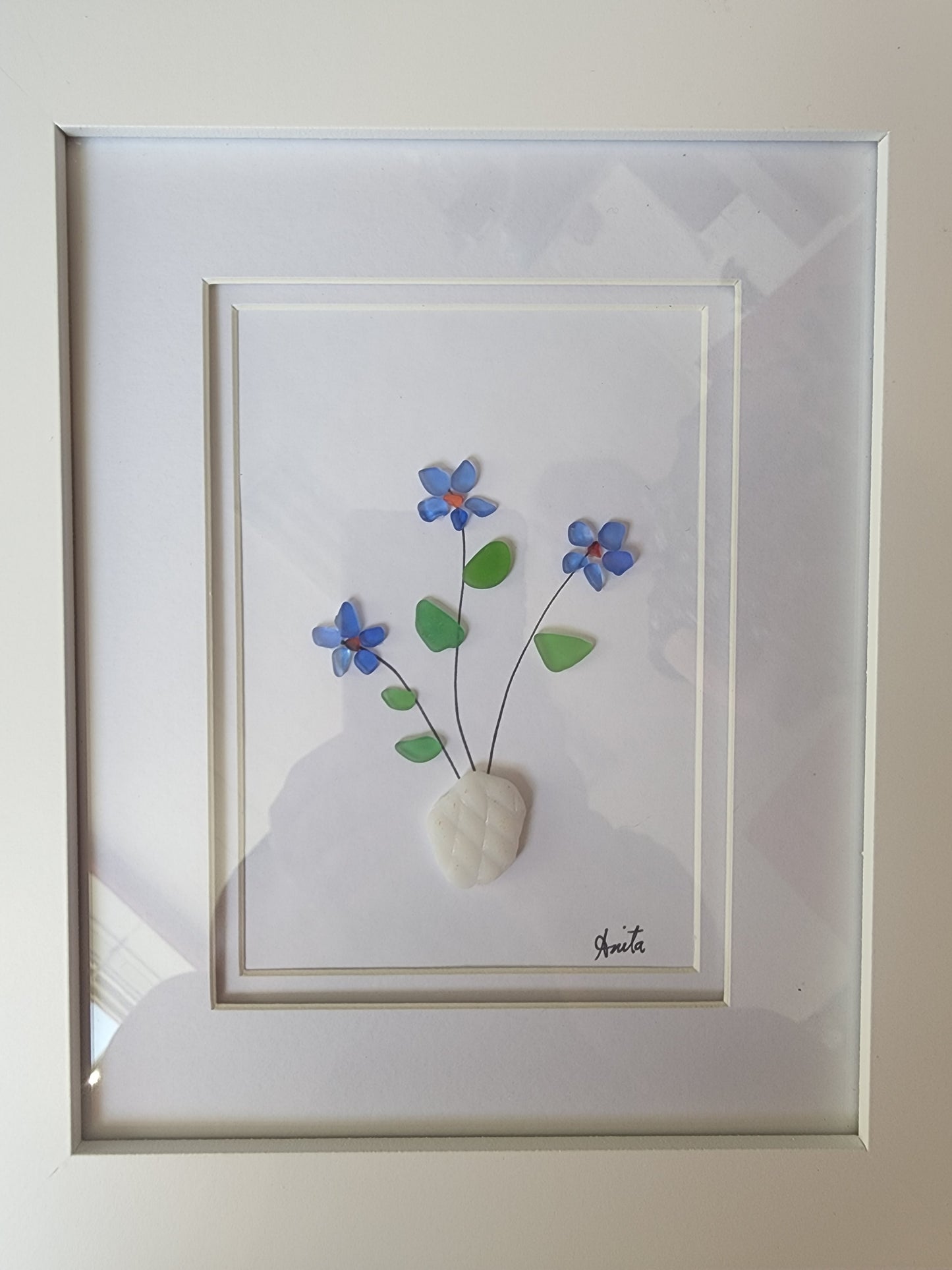 Souris By The Seaglass - Framed Seaglass