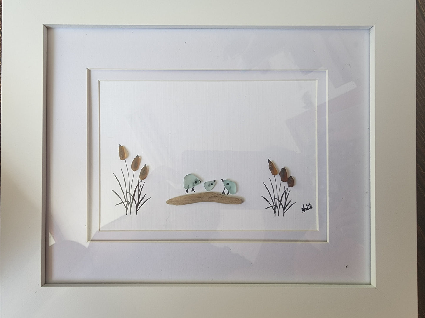 Souris By The Seaglass - Framed Seaglass