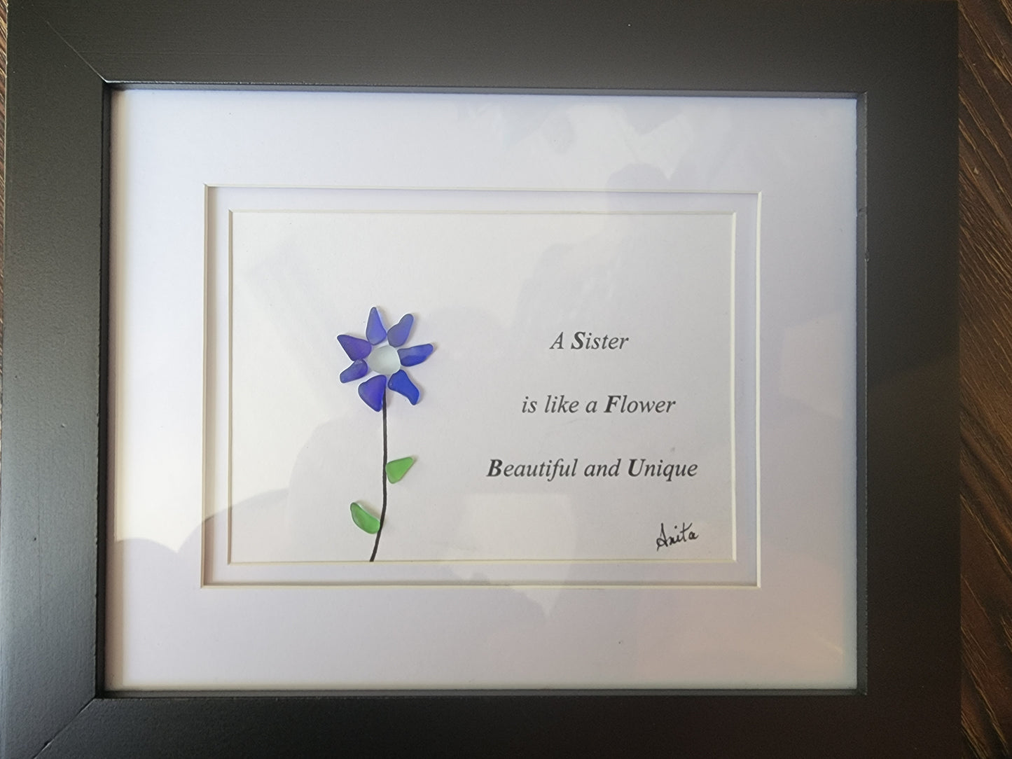 Souris By The Seaglass - Framed Seaglass