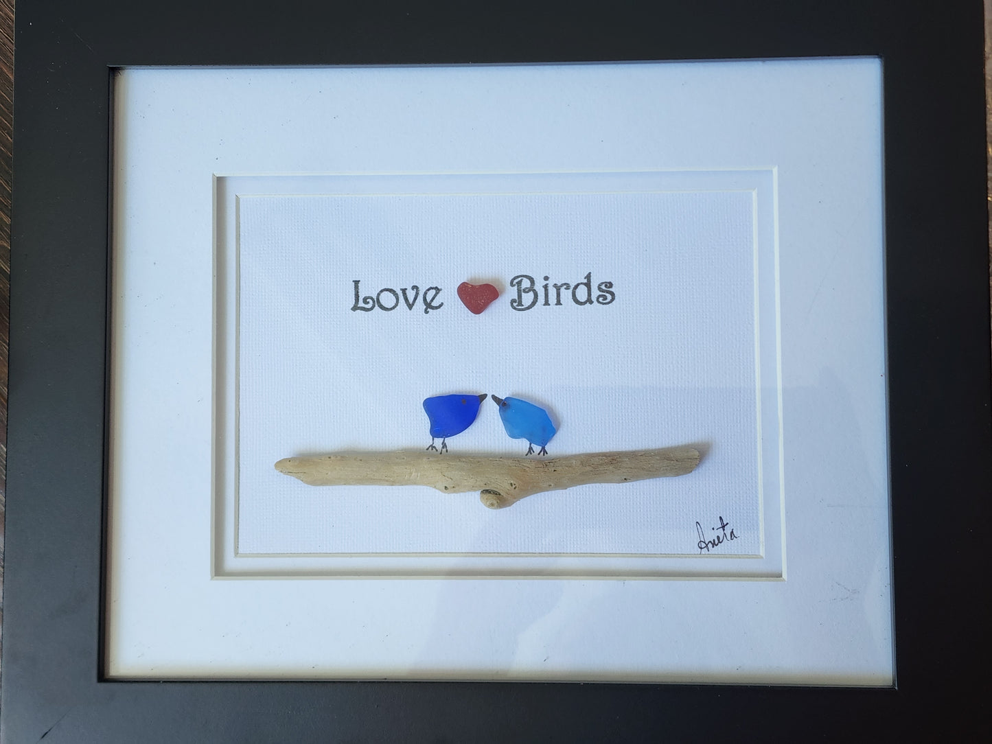 Souris By The Seaglass - Framed Seaglass