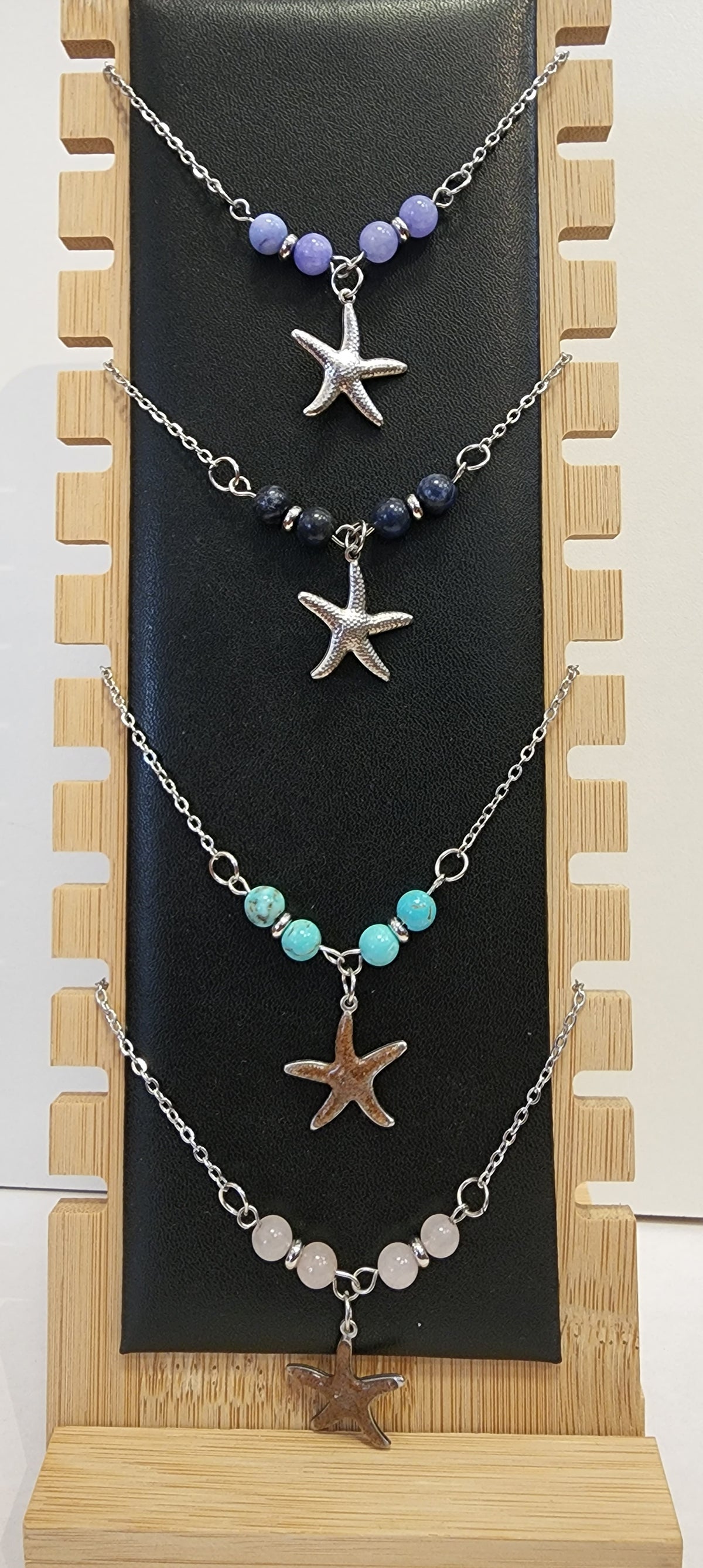 Starfish with Beach Sand & Precious Beads Collection - Stainless Steel