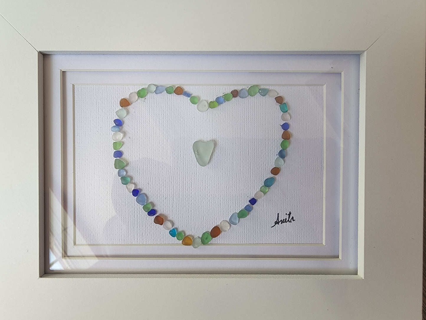 Souris By The Seaglass - Framed Seaglass