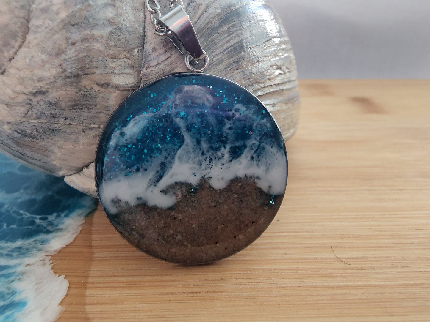 Seaside Stainless Steel Designer Ocean Scene Jewelry with PEI Beach Sand