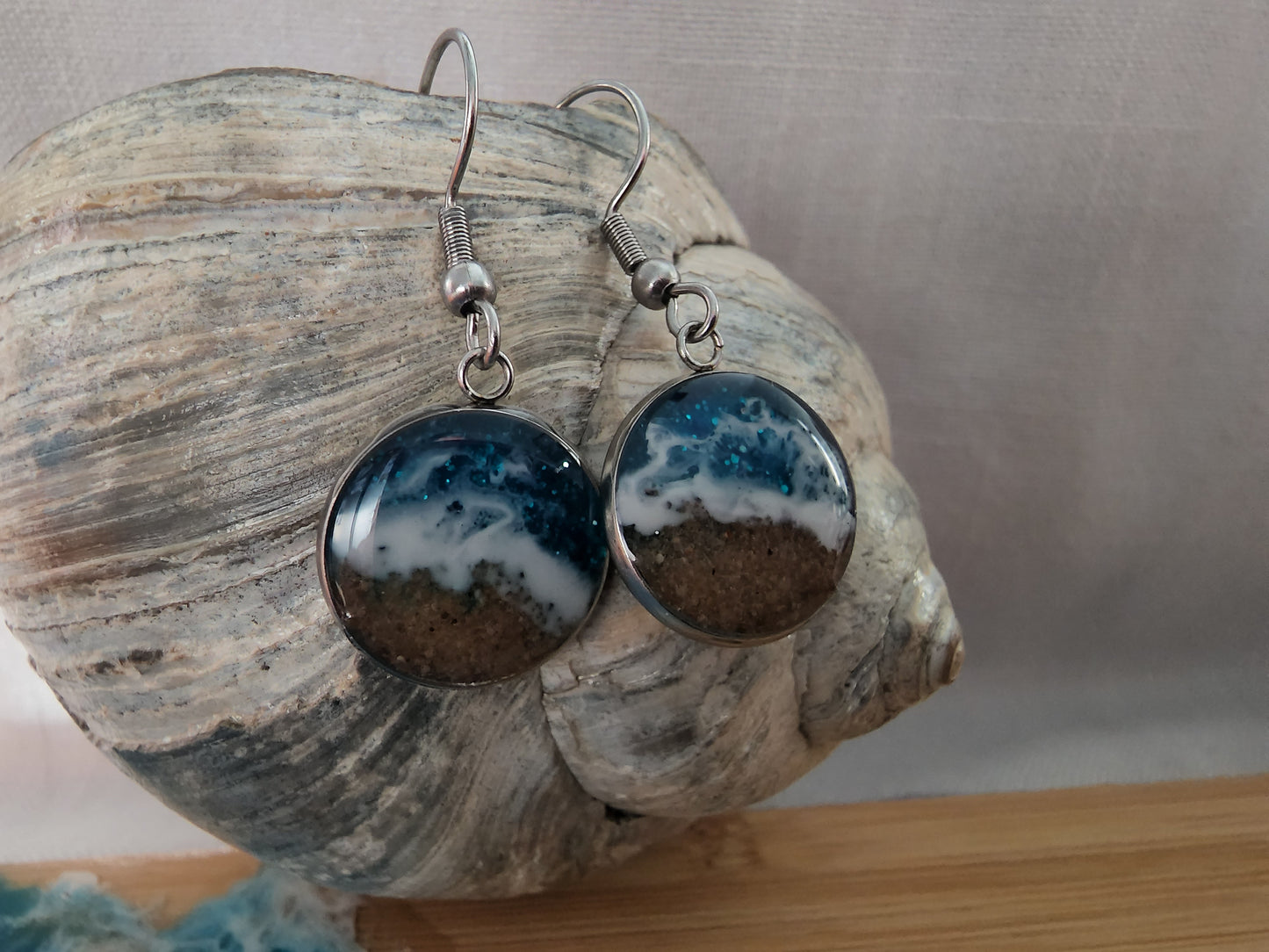 Seaside Stainless Steel Designer Ocean Scene Jewelry with PEI Beach Sand