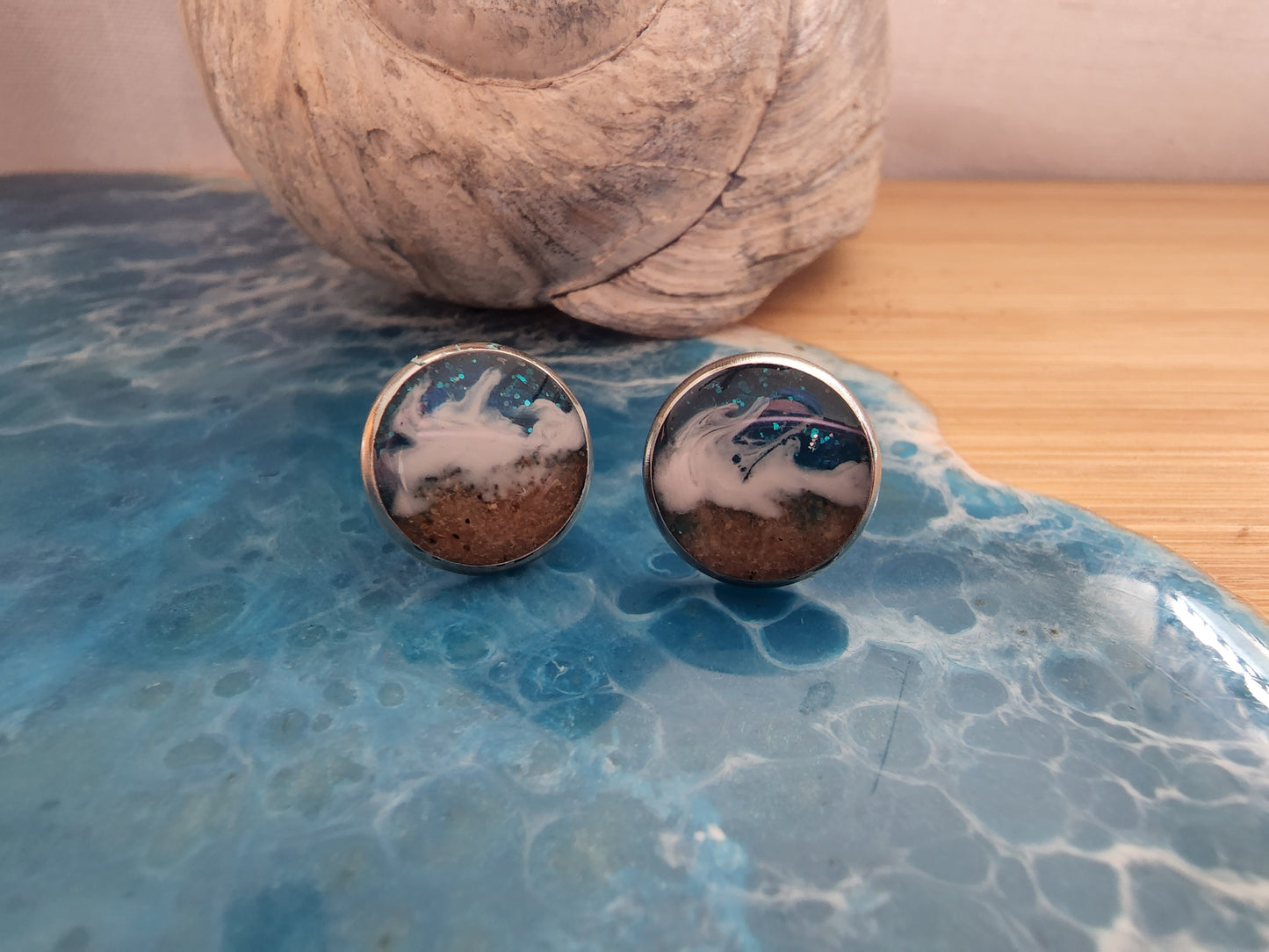 Seaside Stainless Steel Designer Ocean Scene Jewelry with PEI Beach Sand