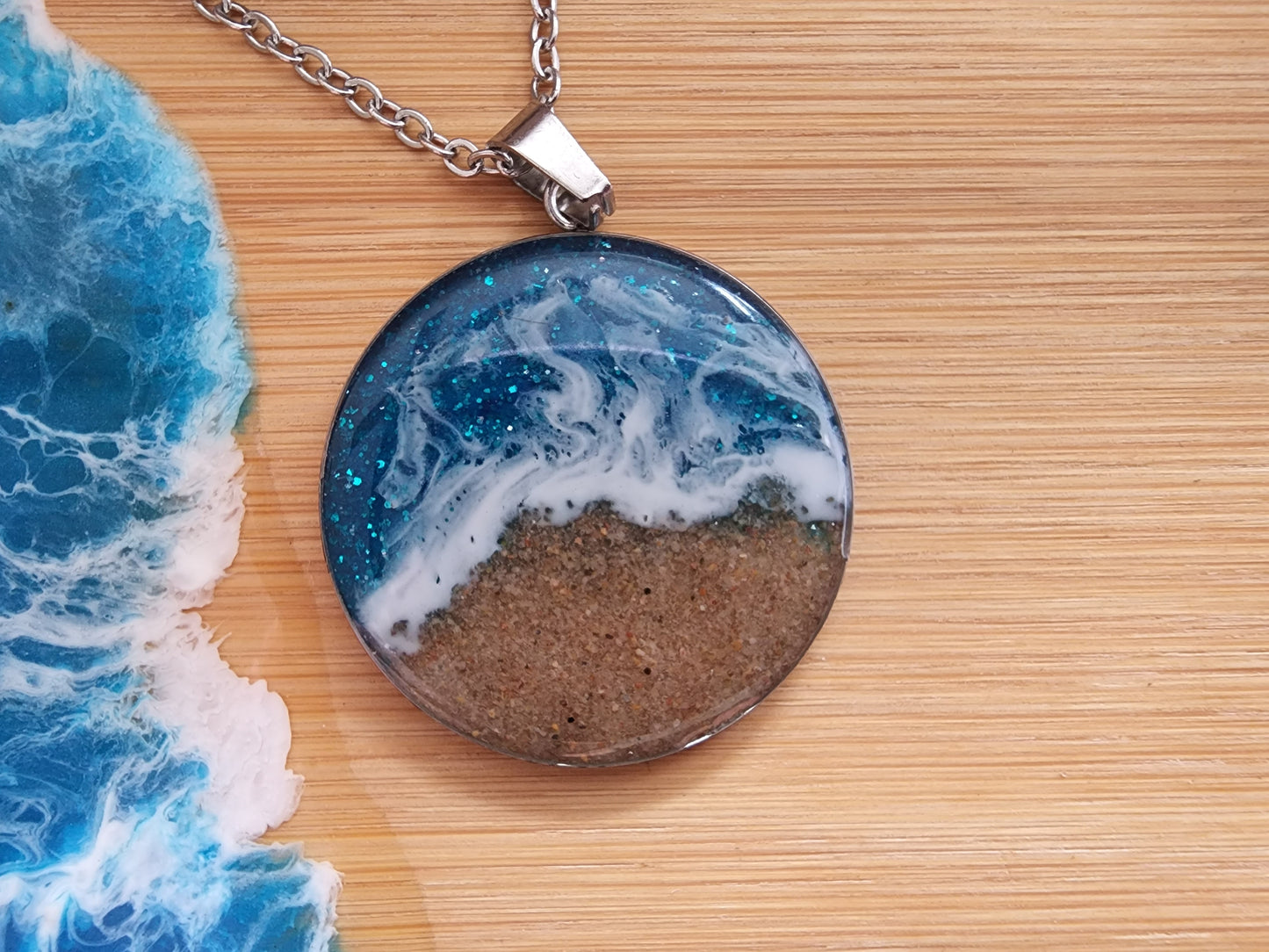 Seaside Stainless Steel Designer Ocean Scene Jewelry with PEI Beach Sand