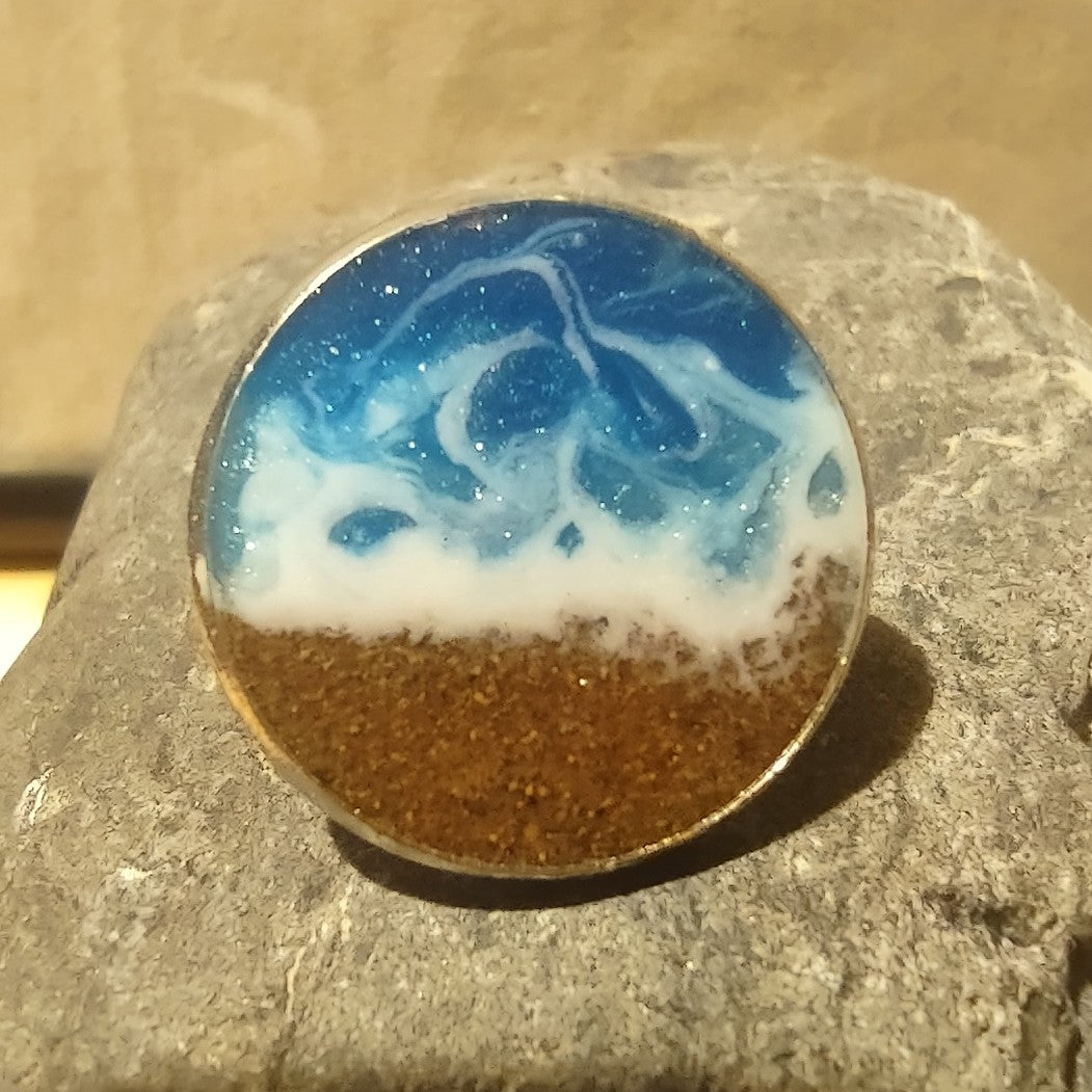 Seaside Stainless Steel Designer Ocean Scene Jewelry with PEI Beach Sand