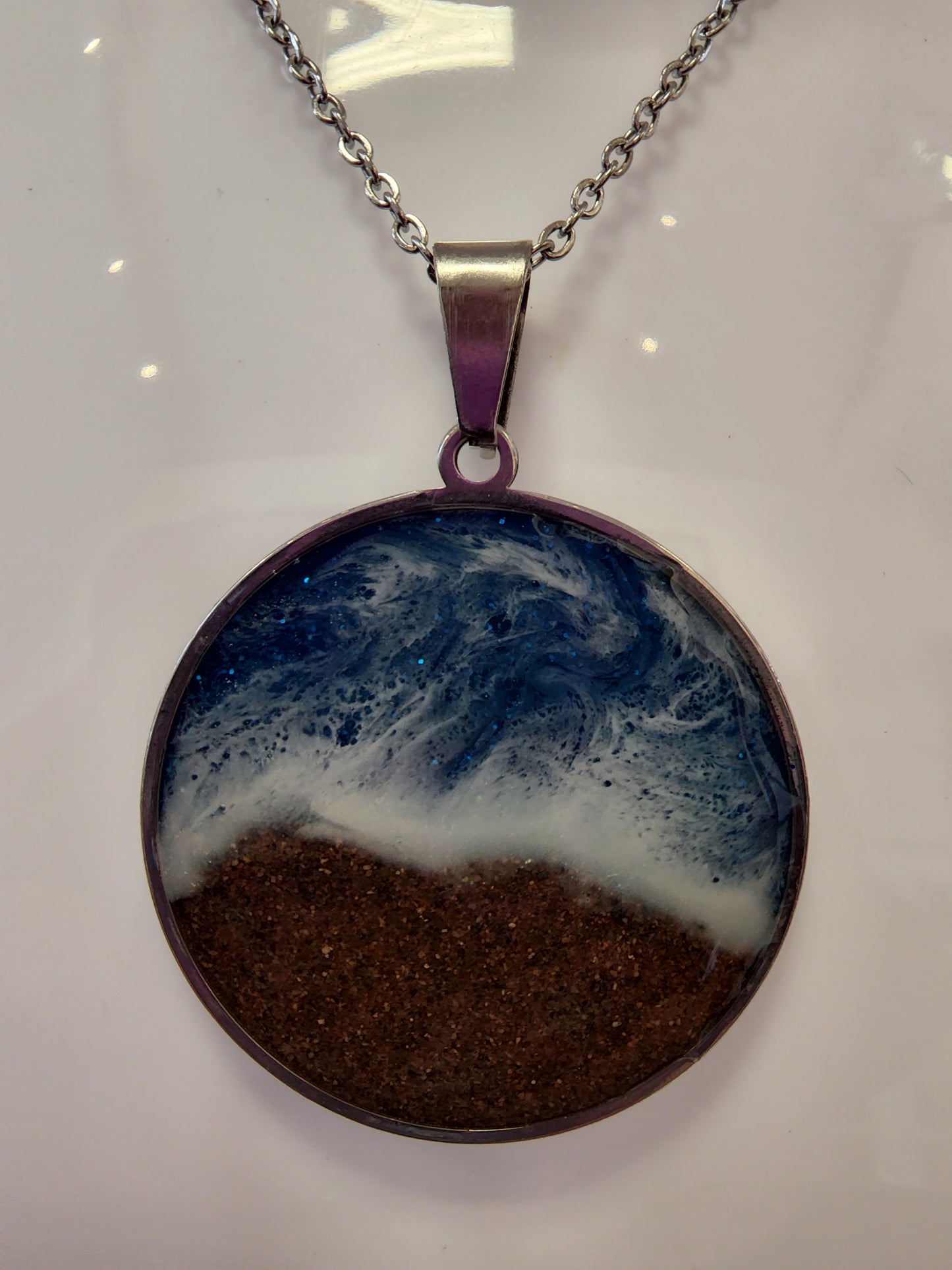 PEI Beach Sand Designer Pendants - Stainless Steel